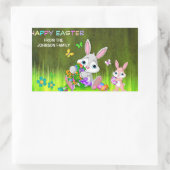 Personalisierte GLÜCK EASTER Bunny Cfarbred Eggs Rechteckiger Aufkleber (Tasche)