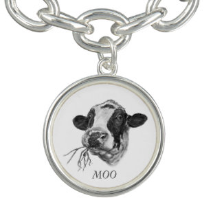 Personalisierte glückliche HolsteinerMilchkuh Armband