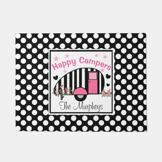 Personalisierte glückliche Lagerbewohner-Tür-Matte Fußmatte (Vorderseite)