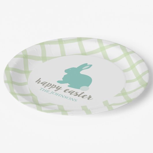 Personalisierte glückliche pappteller (Schrägansicht)