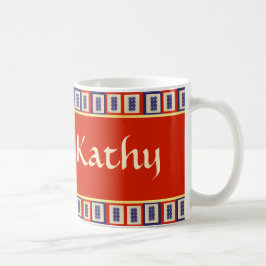 Personalisierte glückliche Rad Mahjong Fliese des Kaffeetasse