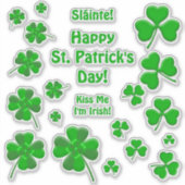 Personalisierte Glücks-Irland-Kleeblätter Aufkleber (Vorderseite)