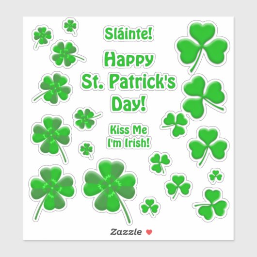 Personalisierte Glücks-Irland-Kleeblätter Aufkleber (Blatt)