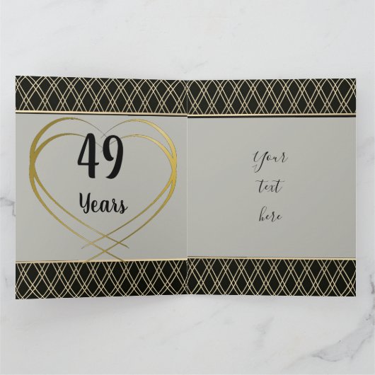 Personalisierte Glückskarte zum 49. Geburtstag Karte (Innenseite)