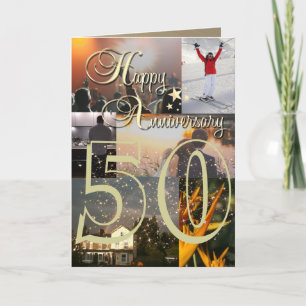 Personalisierte Glückwunsch-Fotocollage zum 50. Ho Karte