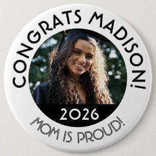 Personalisierte Glückwunsch Grad Foto Mama Proud W Button