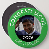 Personalisierte Glückwunsch Grad Foto Vater Proud Button (Vorne & Hinten)