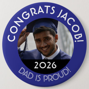 Personalisierte Glückwunsch Grad Foto Vater Proud  Button