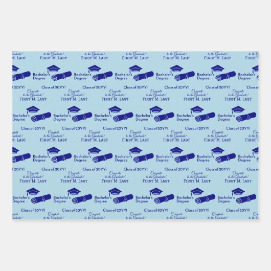 Personalisierte Glückwunsch Graduiertenkolorierung Geschenkpapier Set (Vorderseite 3)