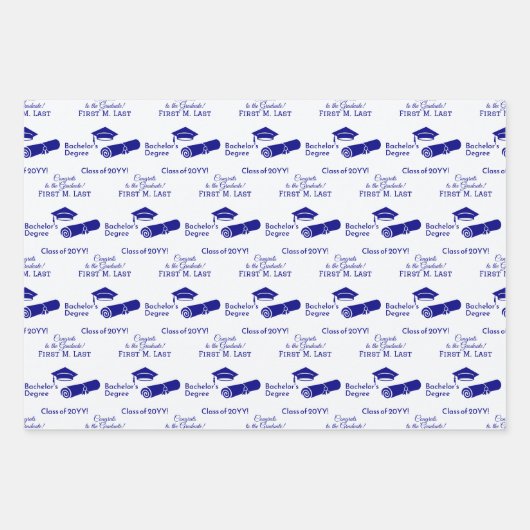 Personalisierte Glückwunsch Graduiertenkolorierung Geschenkpapier Set (Vorderseite)