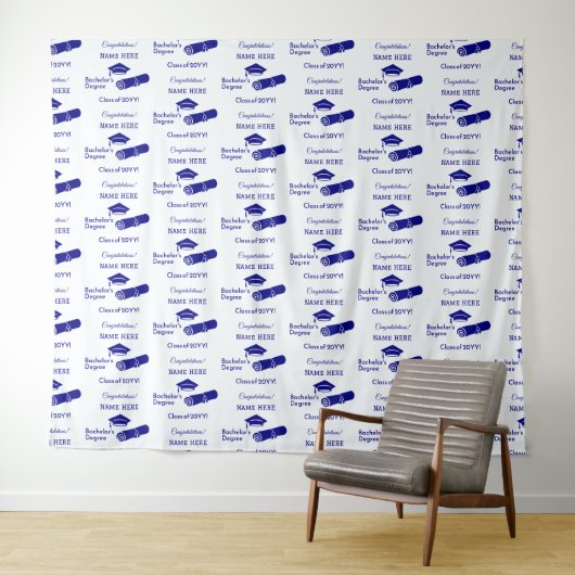 Personalisierte Glückwunsch Graduiertenkolorierung Wandteppich (Beispiel (Horizontal))