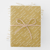 Personalisierte Glückwunsch Name! Gold & White Wed Geschenkpapier Set (Beispiel)