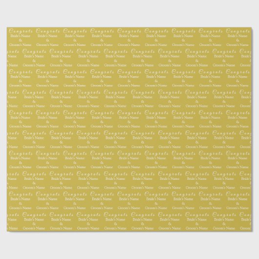 Personalisierte Glückwunsch Name! Old Gold White W Geschenkpapier (Flach)