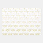 Personalisierte Glückwunsch Name! Old Gold White W Geschenkpapier Set (Vorderseite 3)