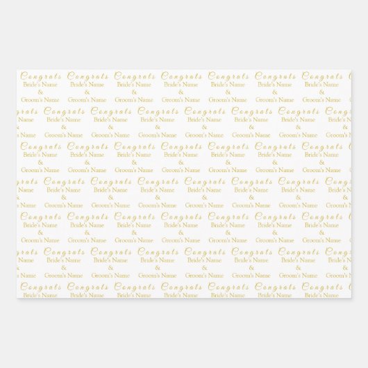 Personalisierte Glückwunsch Name! Old Gold White W Geschenkpapier Set (Vorderseite 3)