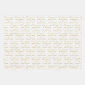 Personalisierte Glückwunsch Name! Old Gold White W Geschenkpapier Set (Vorderseite 2)