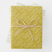 Personalisierte Glückwunsch Name! Old Gold White W Geschenkpapier Set (Beispiel)