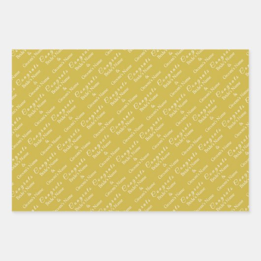 Personalisierte Glückwunsch Name! Old Gold White W Geschenkpapier Set (Vorderseite)