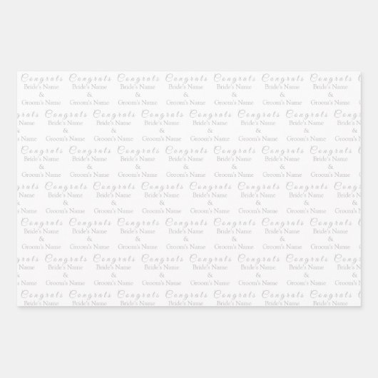 Personalisierte Glückwunsch Name! Silber, Weiße Ho Geschenkpapier Set (Vorderseite 3)