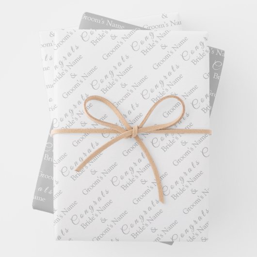 Personalisierte Glückwunsch Name! Silber, Weiße Ho Geschenkpapier Set (Beispiel)