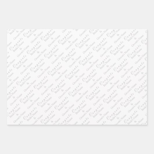 Personalisierte Glückwunsch Name! Silber, Weiße Ho Geschenkpapier Set (Vorderseite)