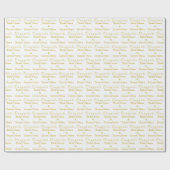 Personalisierte Glückwunsch Name! White Old Gold W Geschenkpapier (Flach)