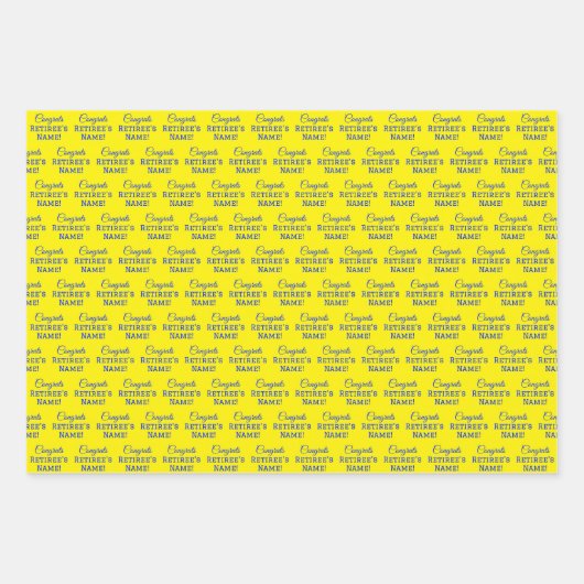 Personalisierte Glückwunsch Retiree! Blau auf Gold Geschenkpapier Set (Vorderseite 3)