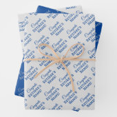 Personalisierte Glückwunsch Retiree! Blau auf Silb Geschenkpapier Set (Beispiel)