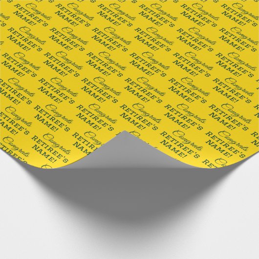 Personalisierte Glückwunsch Retiree! Dunkelgrün au Geschenkpapier (Ecke)