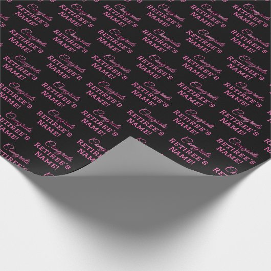 Personalisierte Glückwunsch Retiree! Heiß rosa auf Geschenkpapier (Ecke)