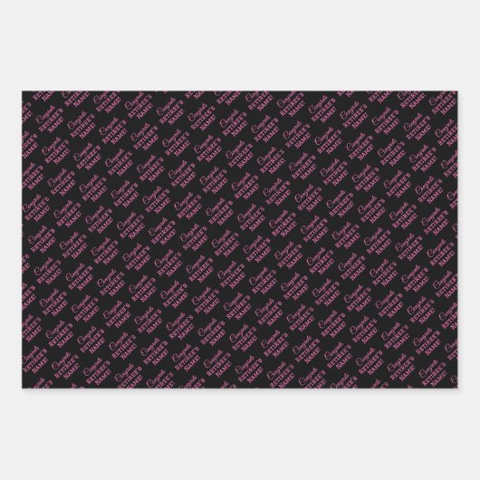 Personalisierte Glückwunsch Retiree! Heiß rosa auf Geschenkpapier Set (Vorderseite)