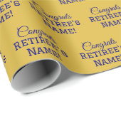 Personalisierte Glückwunsch Retiree! Navy Blue auf Geschenkpapier (Rolleneckpunkt)