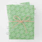 Personalisierte Glückwunsch Retiree! Weiß auf Sage Geschenkpapier Set (Beispiel)