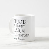 Personalisierte Glückwünsche dafür, dass du mein b Kaffeetasse (Vorderseite Links)
