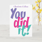 Personalisierte Glückwünsche, die Sie getan haben Karte (Gelbe Blume)