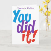 Personalisierte Glückwünsche, die Sie getan haben Karte (Gelbe Blume)