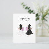 personalisierte Glückwünsche, Hochschulabsolvent Postkarte (Stehend Vorderseite)