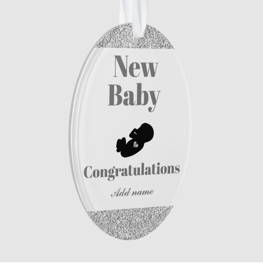 Personalisierte Glückwünsche neuer Baby-Ornament Ornament (Vorderseite)