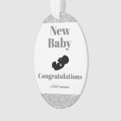 Personalisierte Glückwünsche neuer Baby-Ornament Ornament (Vorderseite)