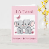 Personalisierte Glückwunschkarte, Zwillingsbabys Karte (Gelbe Blume)