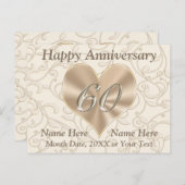 Personalisierte Glückwunschkarten zum 60-jährigen  Postkarte (Vorne/Hinten)
