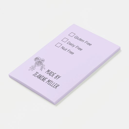 Personalisierte glutenfreie, milchfreie Nut Post-it Klebezettel (angewinkelt)