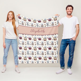 Personalisierte Gnome backen Cupcakes Donuts Trend Fleecedecke