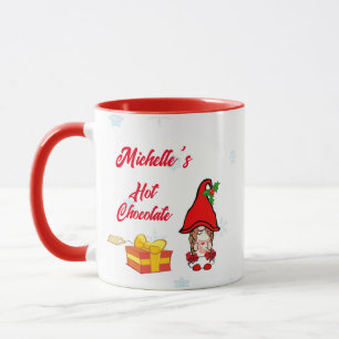 Personalisierte Gnome Girl Hot Chocolate Tasse
