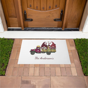 Personalisierte Gnome im Wein-LKW Whimsical Trendy Fußmatte