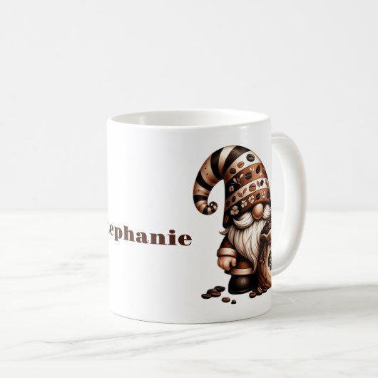 Personalisierte Gnome-Kaffee-Tasse Kaffeetasse (VorderseiteRechts)