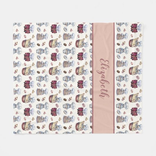 Personalisierte Gnomes Backkuchen Donuts Trendy Fleecedecke (Vorderseite (Horizontal))