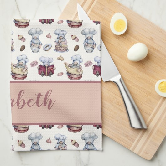 Personalisierte Gnomes Backkuchen Donuts Trendy Geschirrtuch (Viertel Falte)
