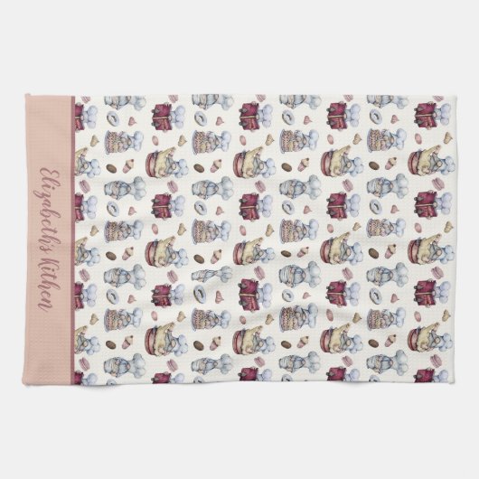 Personalisierte Gnomes Backkuchen Donuts Trendy Geschirrtuch (Horizontal)