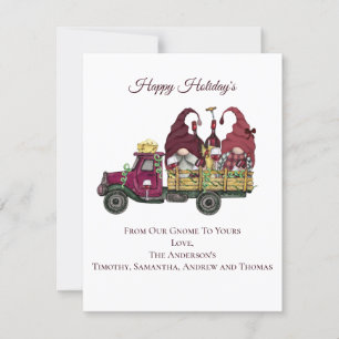 Personalisierte Gnomes-Wein-LKW-Weihnachten  Karte